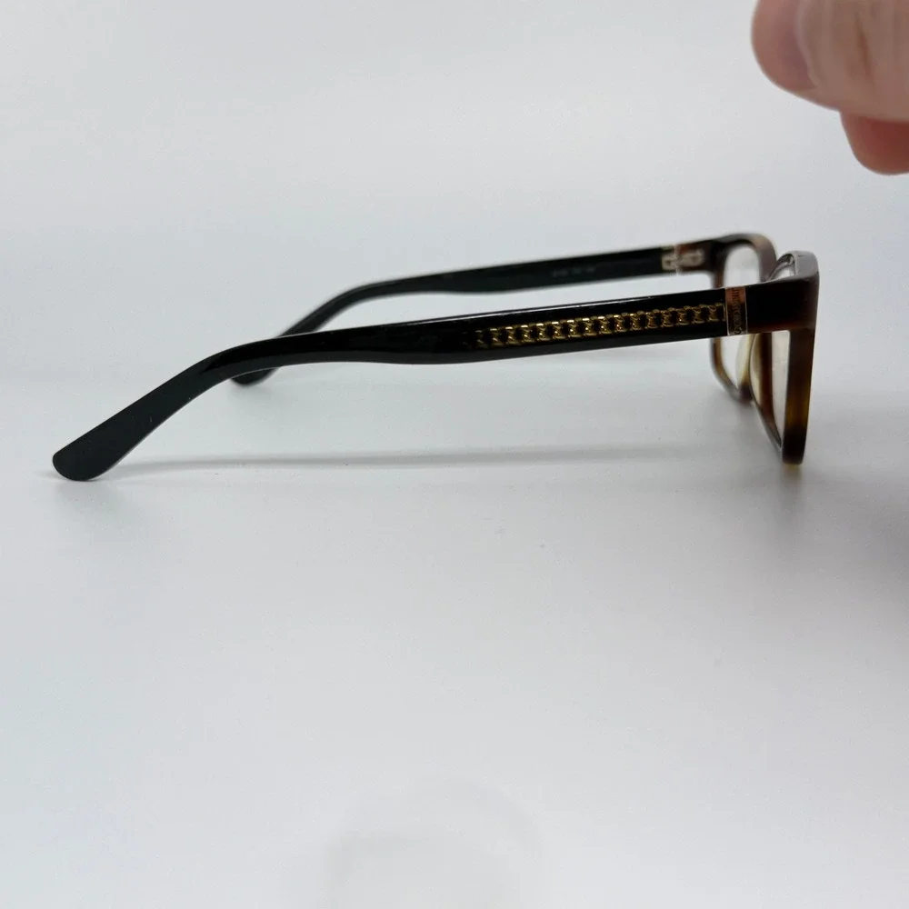Jimmy Choo JC129 112 Tortoise‎ Gold Chain Detail Eyeglasses Frames Italy 21483